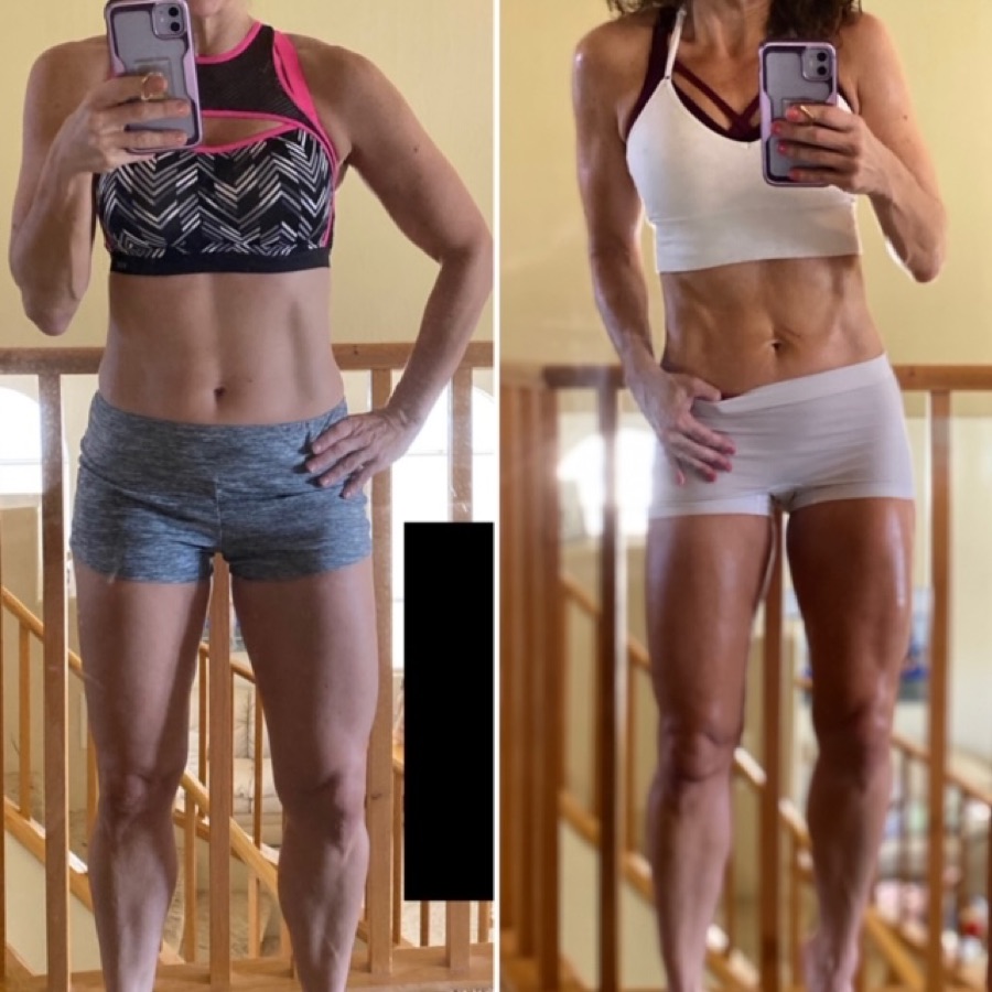 Female client recomposition before-and-after