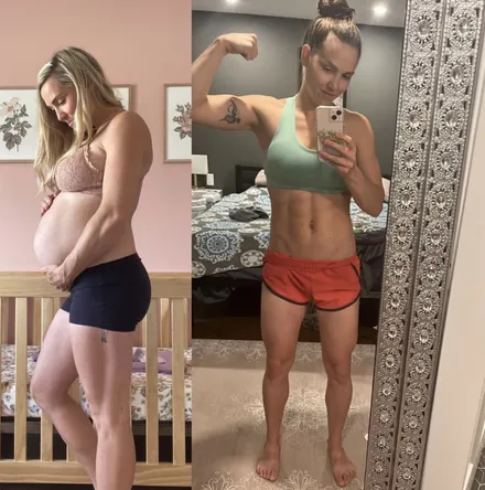 Postpartum female client transformation